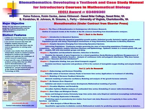 PPT - Biomathematics: Developing a Textbook and Case Study Manual ...