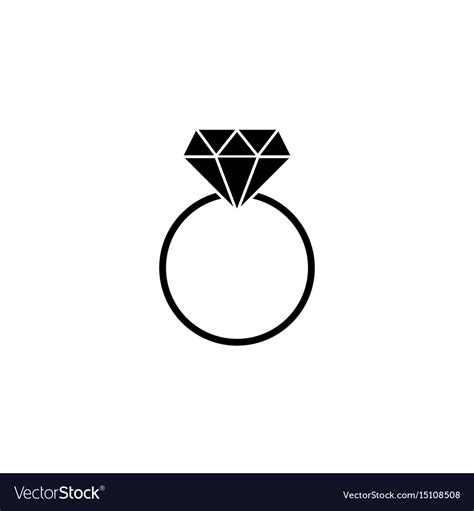 Wedding diamond ring solid icon engagement ring Vector Image