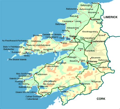 Map Of County Kerry - Hiking In Map