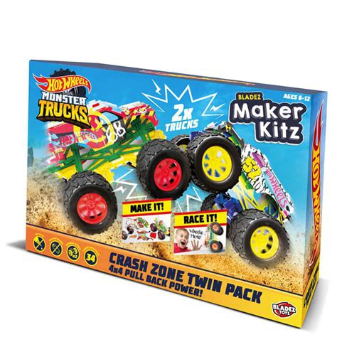 Hot Wheels Maker Kitz Monster Truck Crash Zone Twin Pack – School Depot NZ