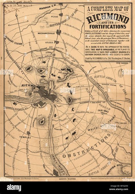 A Complete Map of Richmond and its Fortifications, American Civil War ...