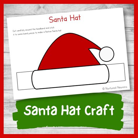 Simple Santa Hat Craft - Paper Crown Templates - Nurtured Neurons