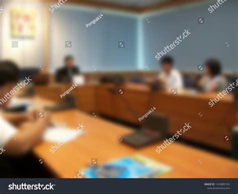 Blurred Business Meeting Room Background Stock Photo 1243885192 ...