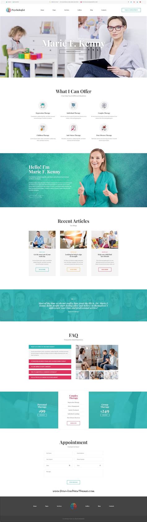 Psychologist - Therapy and Counseling PSD Template | Therapy website ...