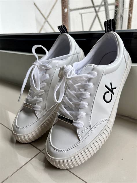 CK Calvin Klein White Sneakers US 7.5 Women on Carousell