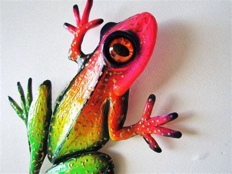 Frog art wall decor whimsical colorful frog sculpture | Frog art, Frog ...