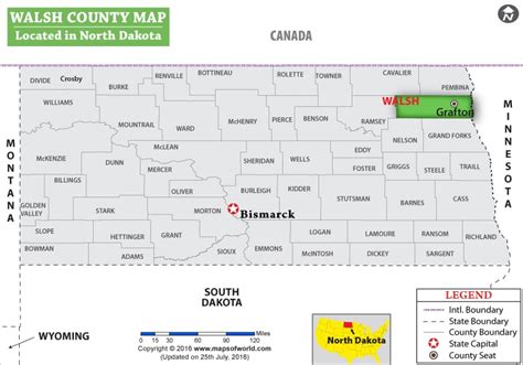 Walsh County Map, North Dakota