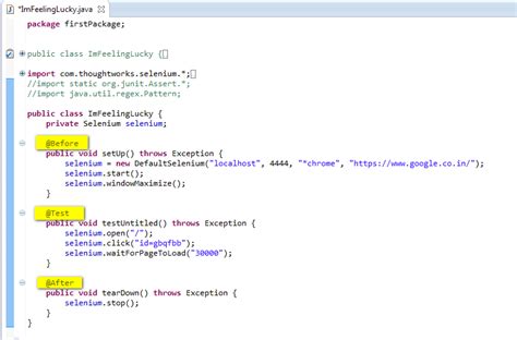 SeleniumOne (QAFox.com): 10. Using JUnit annotations in our Selenium RC ...