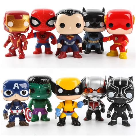 FUNKO POP 10pcs/set DC Justice League & Marvel Avengers Super Hero ...