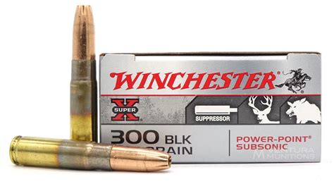 Winchester Super-X SubSonic 300 Blackout 200gr Power-Point Ammo - 20 ...