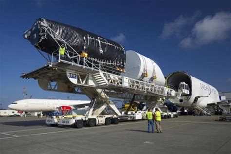 Fuselage sections for 787 Dreamliner delivered in Large Cargo Freighter