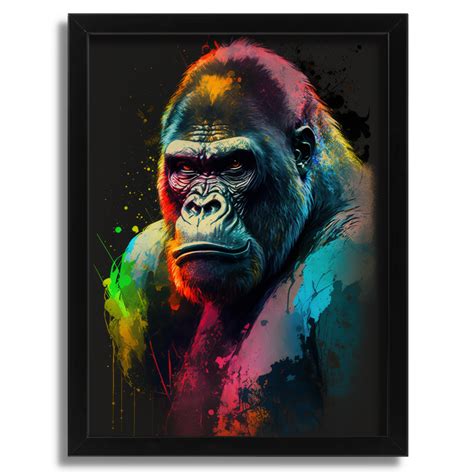 Rainbow Coloured Gorilla Artwork - Drawify