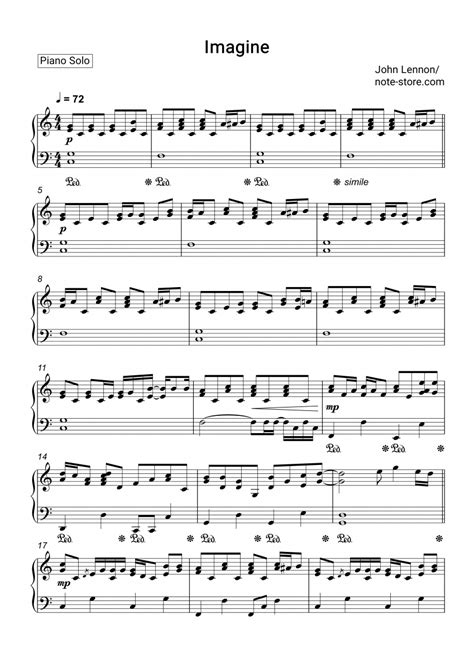 John Lennon - Imagine sheet music for piano [PDF] | Piano.Solo ...