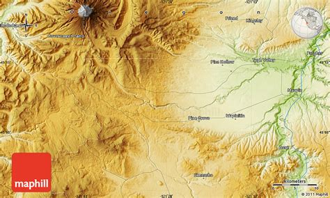 Physical Map of Tygh Valley