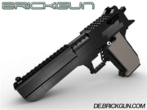 The BrickGun LEGO® Desert Eagle .50cal model. 1:1 scale, with working ...