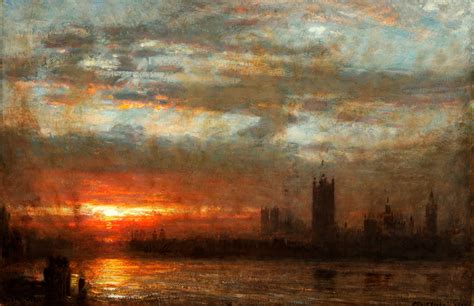 Albert Goodwin - Westminster oil painting | Sunset painting, Turner ...