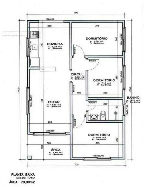 Simple and Modern 70m2 Floor Plan