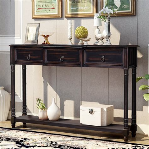 Console Table Buffet Cabinet Sideboard Sofa Table with 3 Storage ...