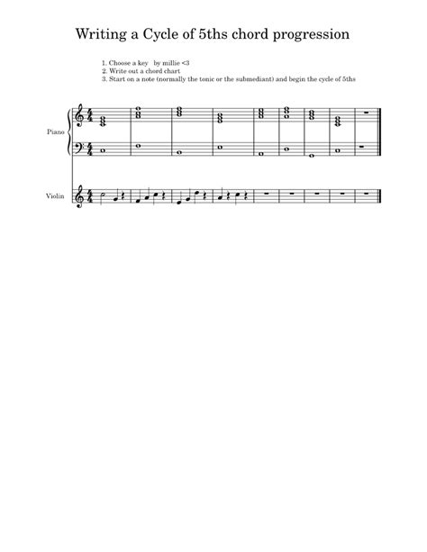 Writing_a_Cycle_of_5ths_chord_progression Sheet music for Piano, Violin ...