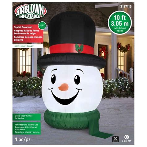 Gemmy 10-ft Lighted Snowman Christmas Inflatable at Lowes.com