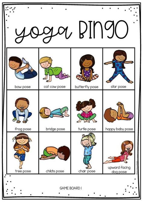 YOGA BINGO for kids. - This is a fun activity you can do all together ...