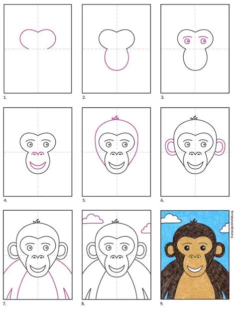 Monkeys Drawings Step By Step