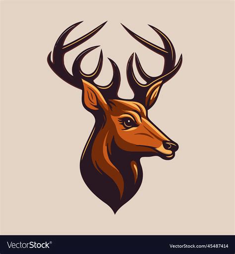 Deer head logo animal mascot isolated Royalty Free Vector