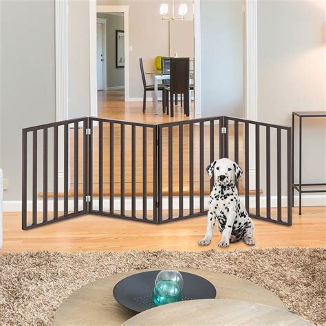 Petmaker Wooden Freestanding Pet Gate, 4 Panel, Brown, 24"H - Walmart.com