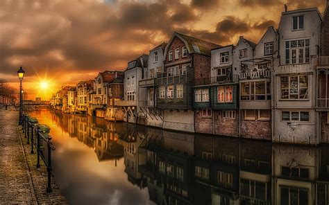 1280x800px | free download | HD wallpaper: Sunset In Gorinchem ...