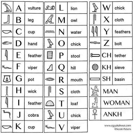 Hieroglyphic alphabet | Ancient egyptian hieroglyphics, Egyptian ...