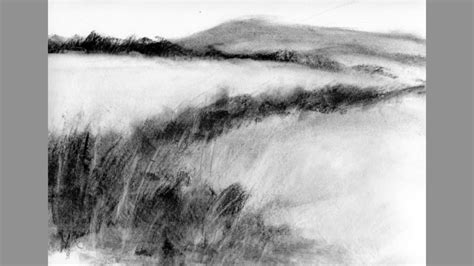 Trying some charcoal landscape drawing - YouTube