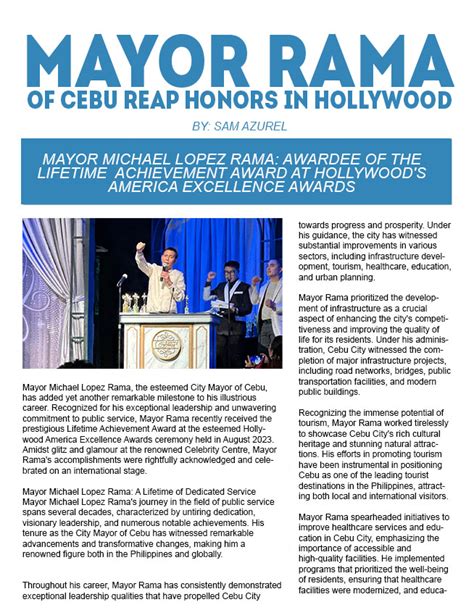 Awards body cites Rama’s ‘transformative changes’ – Cebu City • News ...