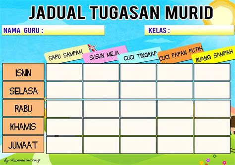 Jadual Bertugas Template - MosOp