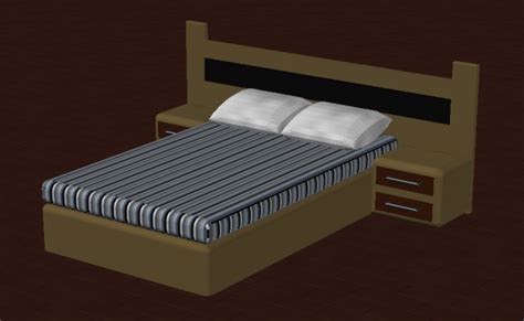 Detail double bed structure CAD furniture 3d model autocad file