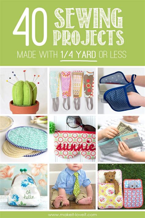 40 Sewing Projects Made with 1/4 Yard or Less | Sewing projects, Sewing ...