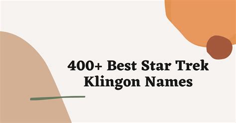 400 Best Star Trek Klingon Names Ideas and Suggestions