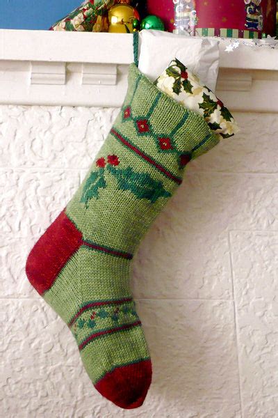 Holly Christmas Stocking knitting kit - Sweet Paprika Designs