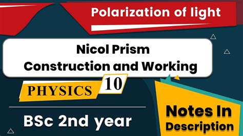 Nicol Prism | Construction and Working | Polarization of Light | BSc ...