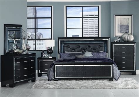 Allura Black Queen 5 PC Bedroom Package - Badcock Home Furniture & More ...