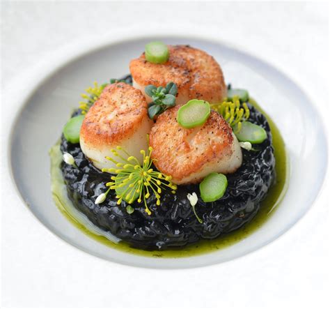 Black Ink Risotto with Scallops