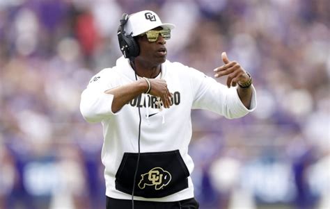 Deion Sanders items the Colorado Buffaloes with signature sun shades ...