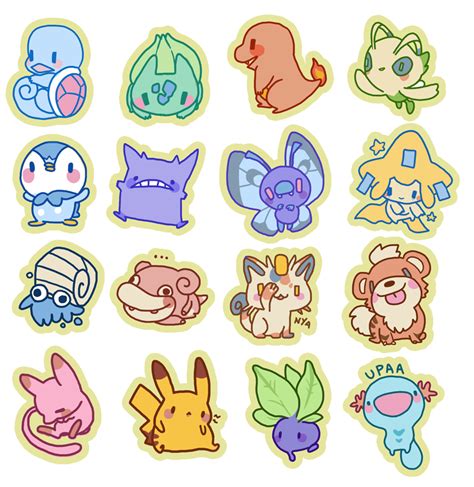 Some Pokemon stickers I made for Conji, added a...