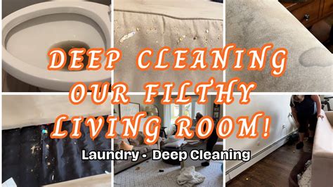 DEEP CLEANING OUR FILTHY LIVING ROOM! - YouTube