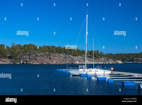 Low season on Sandhamn (Sandö island) in the archipelago of Stockholm ...