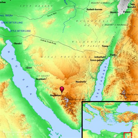 Bible Map: Meribah 2 (Rephidim)