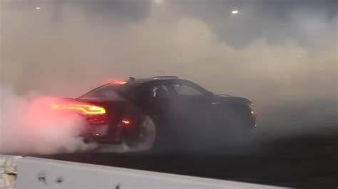 Dodge Charger Hellcat Burnout Goes Horribly Wrong