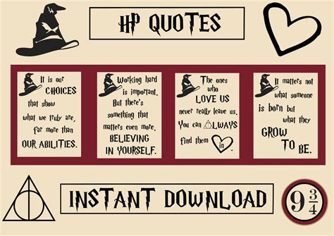 Potter Printable Quotes, DIY, Instant Download - Etsy