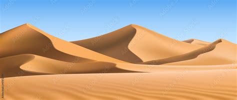 3d realistic background of sand dunes. Desert landscape. Stock Vector ...