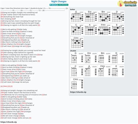 Chord: Night Changes - tab, song lyric, sheet, guitar, ukulele | chords.vip