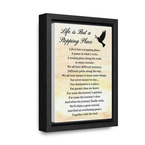 Custom Memorial Poem Canvas Wrap Life is but a Stopping Place Sympathy ...